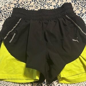 Xs puma running shorts with built in leggings
